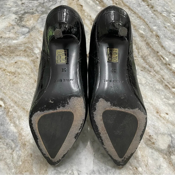 Anine Bing Stevie Black Croc Leather Booties size 39 - Picture 13 of 15